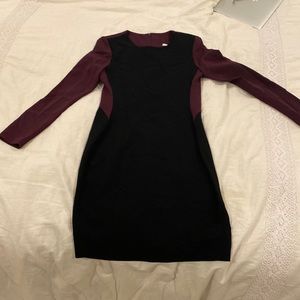 Diane von Furstenberg dress, black and maroon, size 4